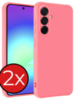 BTH BTH Samsung Galaxy A56 Hoesje Siliconen - Lichtroze - 2 PACK