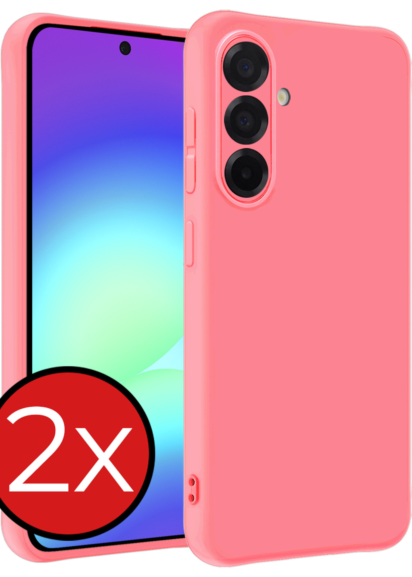 BTH BTH Samsung Galaxy A56 Hoesje Siliconen - Lichtroze - 2 PACK