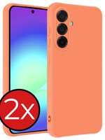BTH BTH Samsung Galaxy A56 Hoesje Siliconen - Perzik - 2 PACK