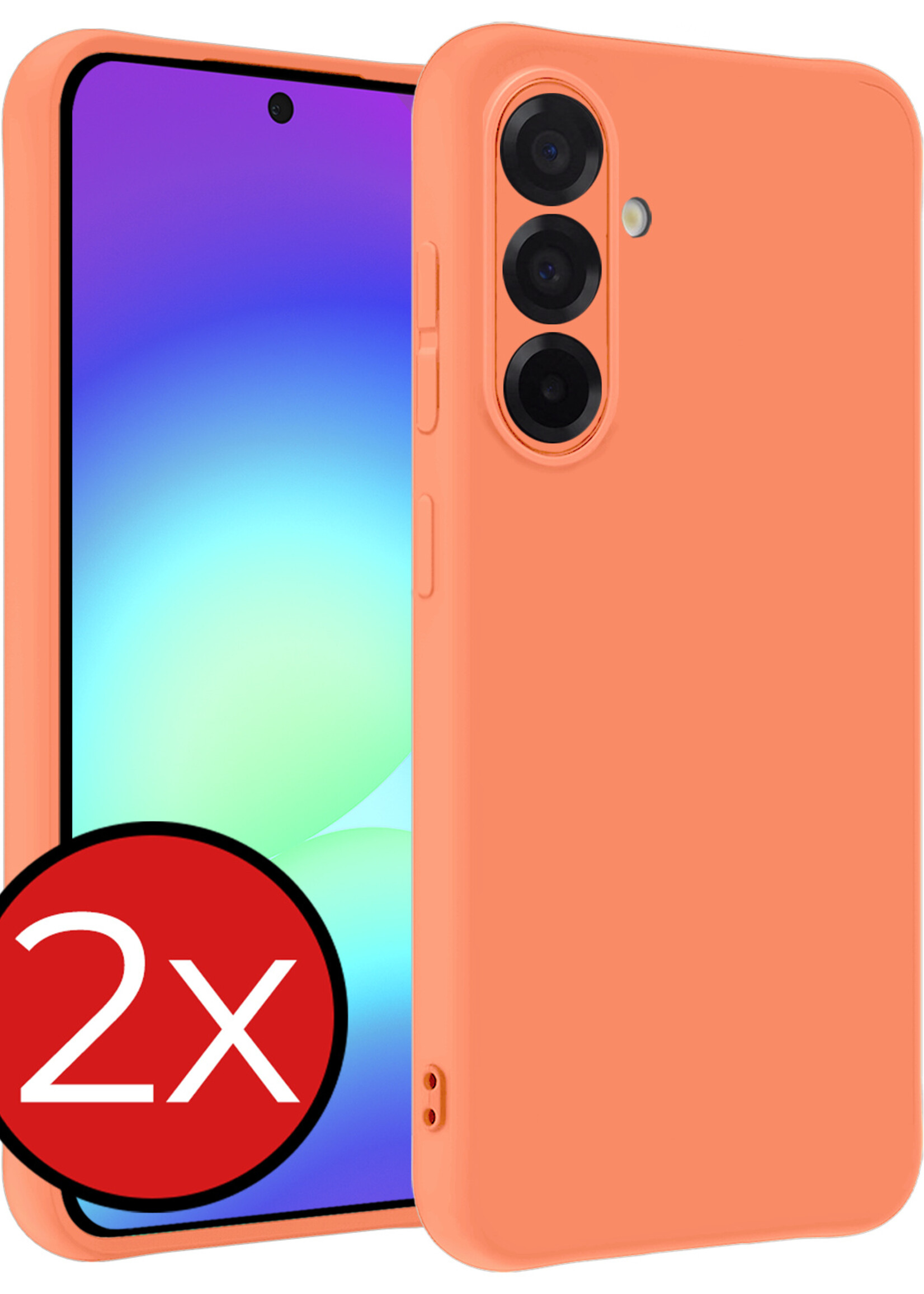 BTH BTH Samsung Galaxy A56 Hoesje Siliconen - Perzik - 2 PACK