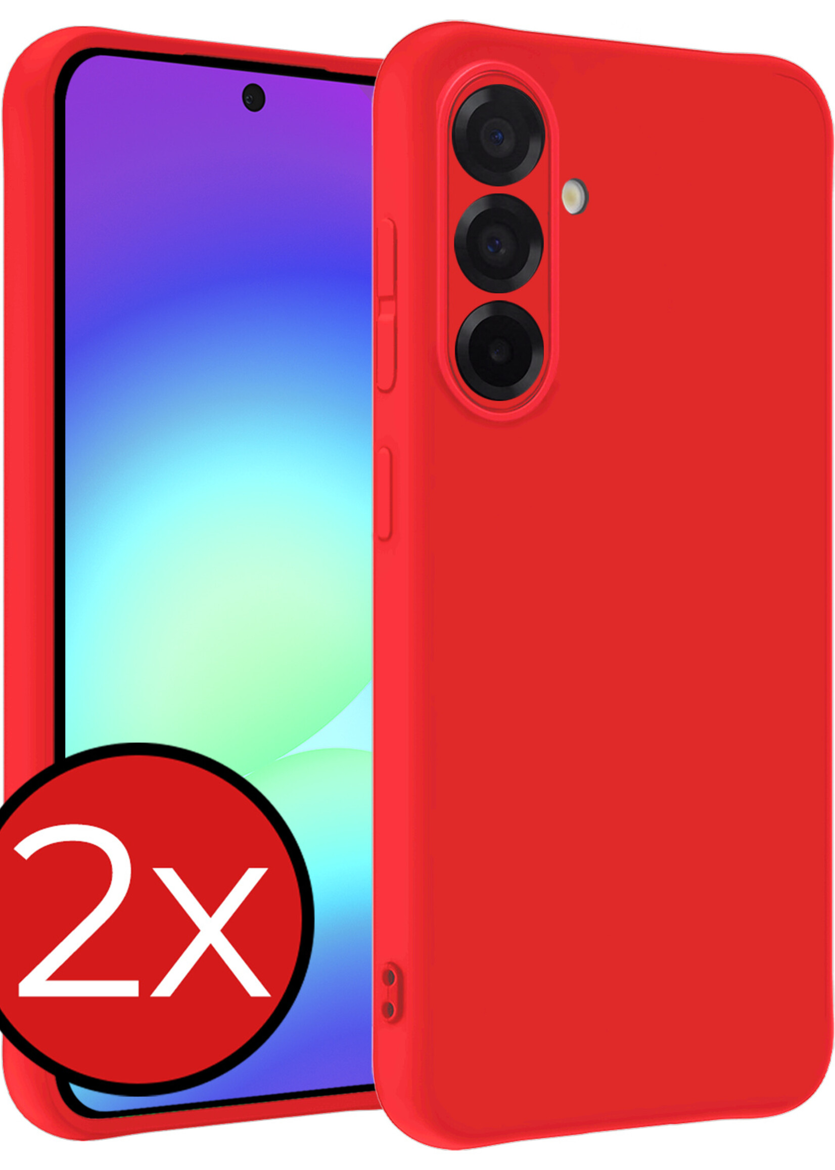 BTH BTH Samsung Galaxy A56 Hoesje Siliconen - Rood - 2 PACK