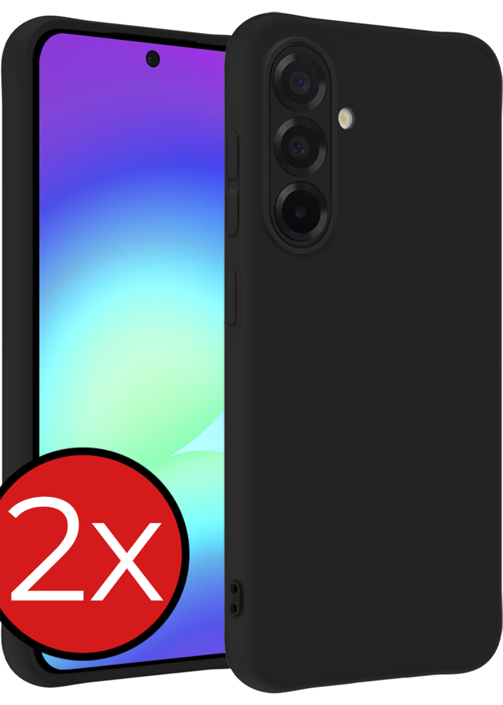 BTH BTH Samsung Galaxy A56 Hoesje Siliconen - Zwart - 2 PACK