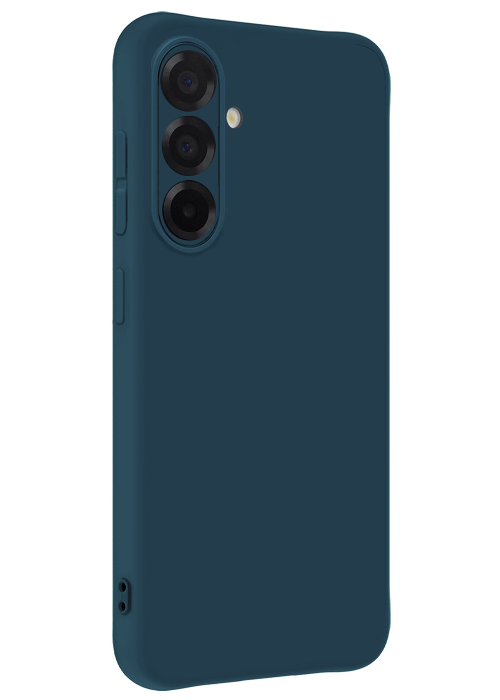 BTH BTH Samsung Galaxy A56 Hoesje Siliconen Met Screenprotector - Donkerblauw