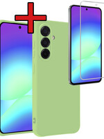 BTH BTH Samsung Galaxy A56 Hoesje Siliconen Met Screenprotector - Groen