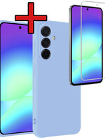 BTH BTH Samsung Galaxy A56 Hoesje Siliconen Met Screenprotector - Lichtblauw