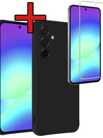 BTH BTH Samsung Galaxy A56 Hoesje Siliconen Met Screenprotector - Zwart