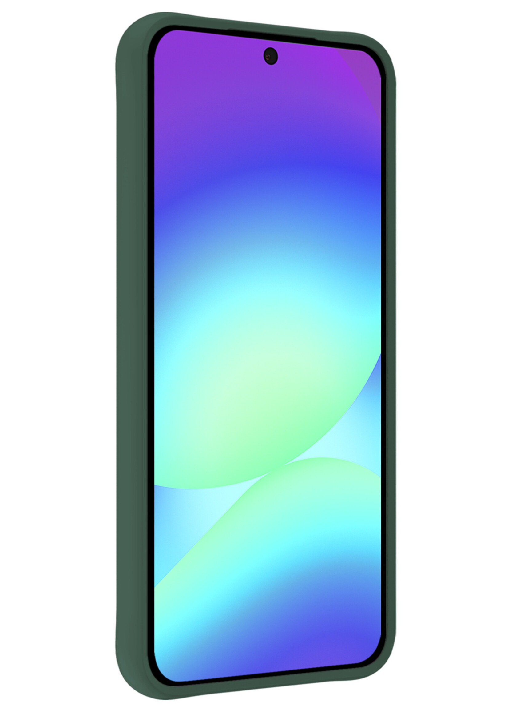 BTH BTH Samsung Galaxy A56 Hoesje Siliconen Met 2x Screenprotector - Donkergroen