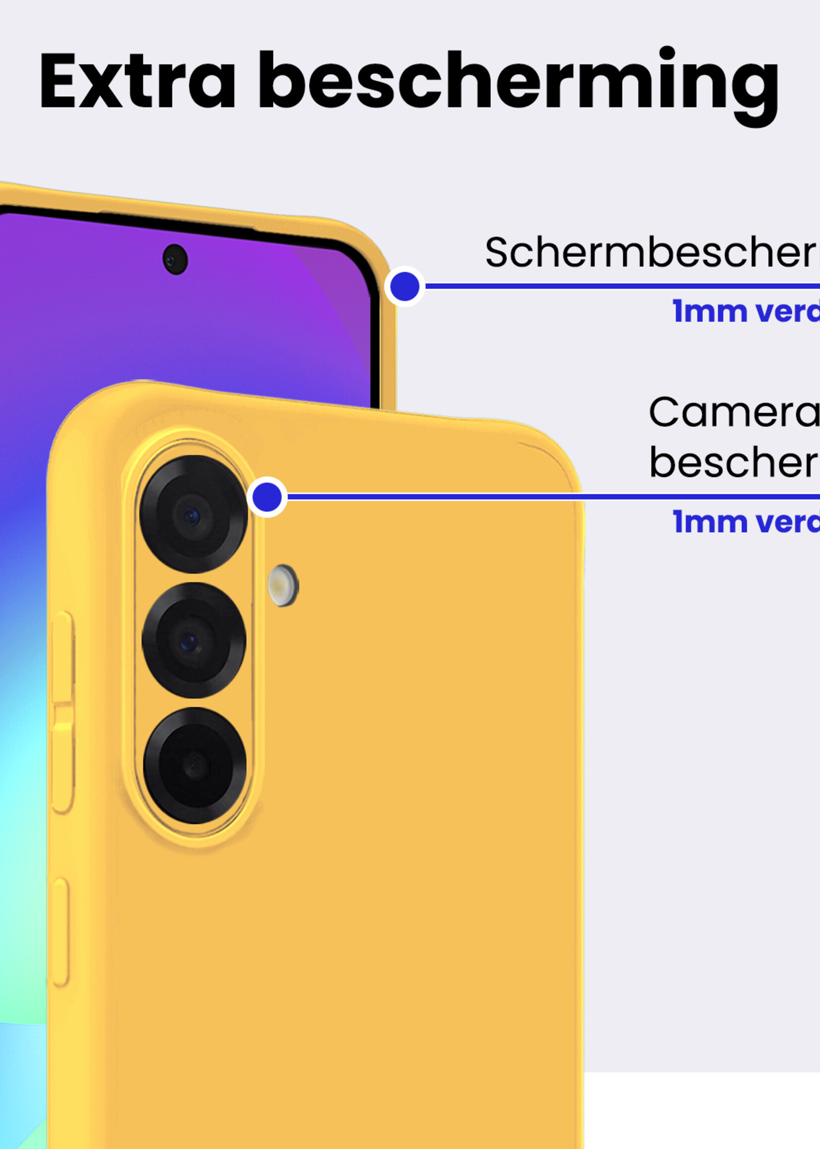BTH BTH Samsung Galaxy A56 Hoesje Siliconen Met 2x Screenprotector - Geel