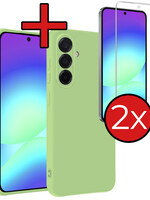 BTH BTH Samsung Galaxy A56 Hoesje Siliconen Met 2x Screenprotector - Groen