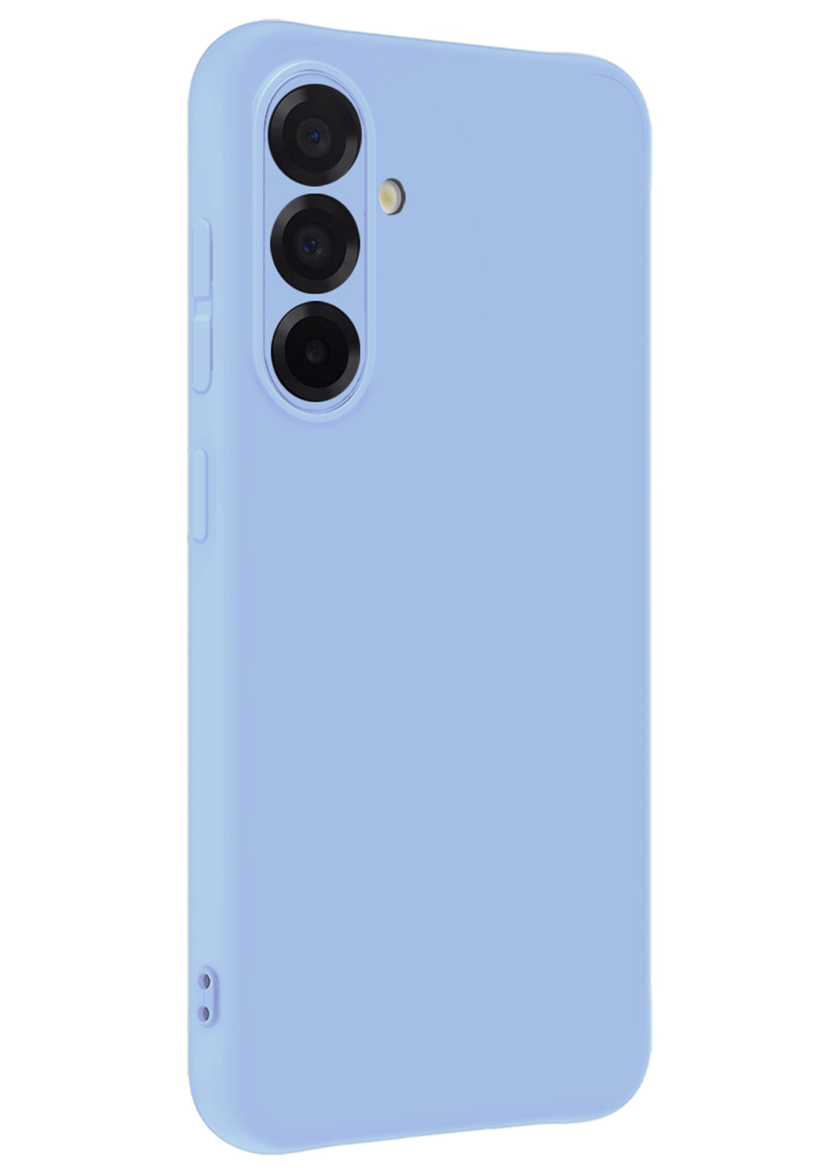 BTH BTH Samsung Galaxy A56 Hoesje Siliconen Met 2x Screenprotector - Lichtblauw