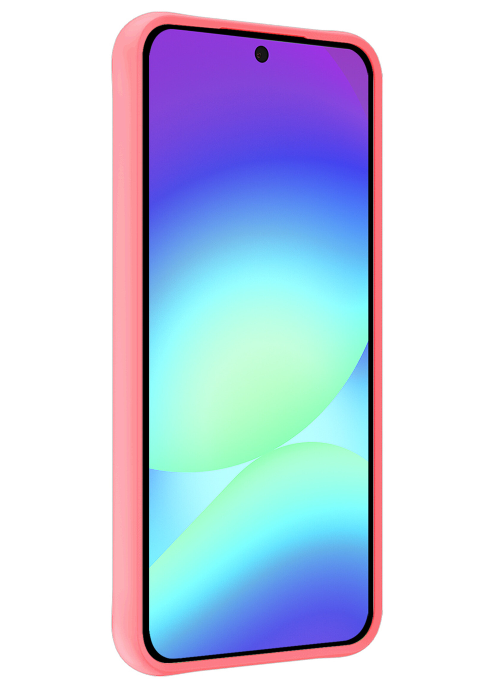 BTH BTH Samsung Galaxy A56 Hoesje Siliconen Met 2x Screenprotector - Lichtroze