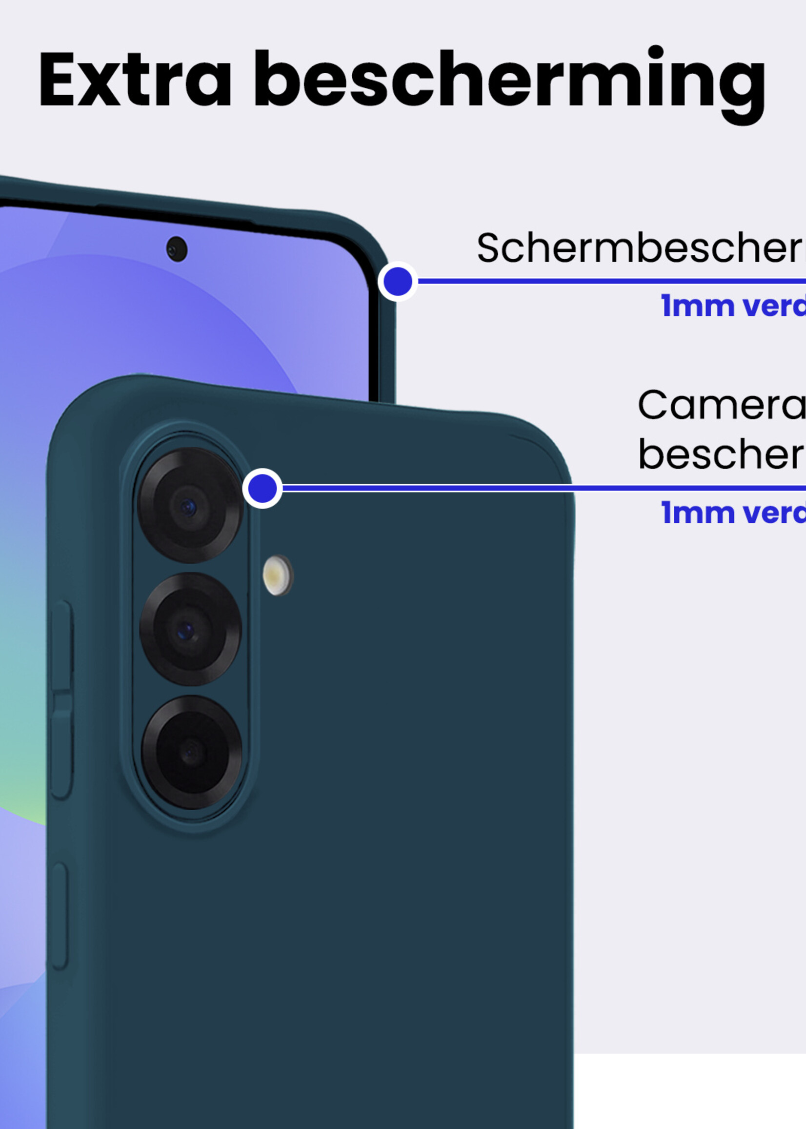BTH BTH Samsung Galaxy A36 Hoesje Siliconen - Donkerblauw