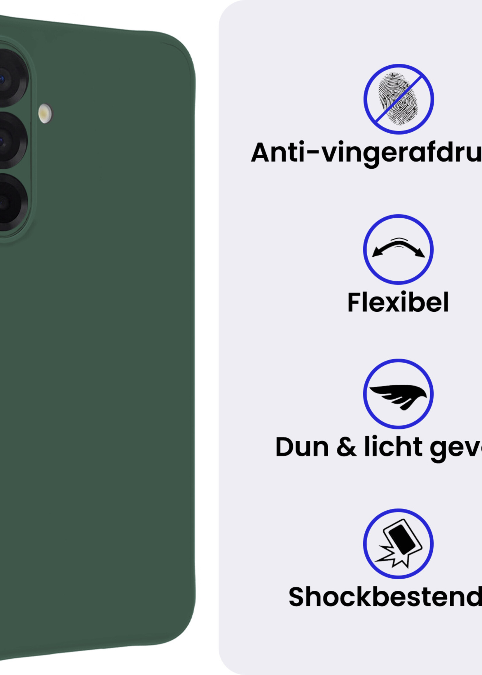 BTH BTH Samsung Galaxy A36 Hoesje Siliconen - Donkergroen