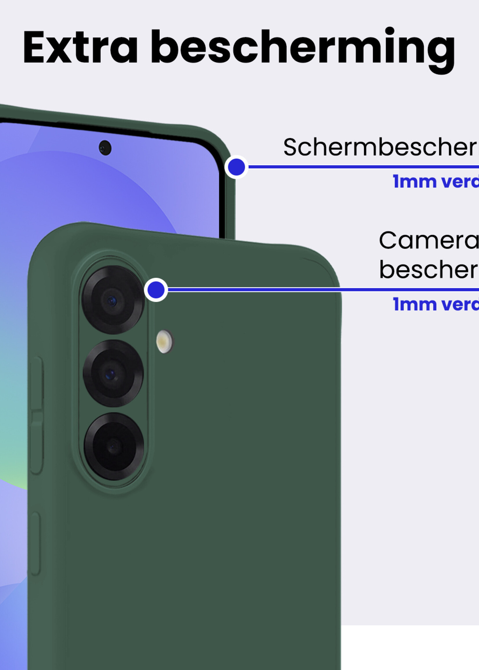 BTH BTH Samsung Galaxy A36 Hoesje Siliconen - Donkergroen