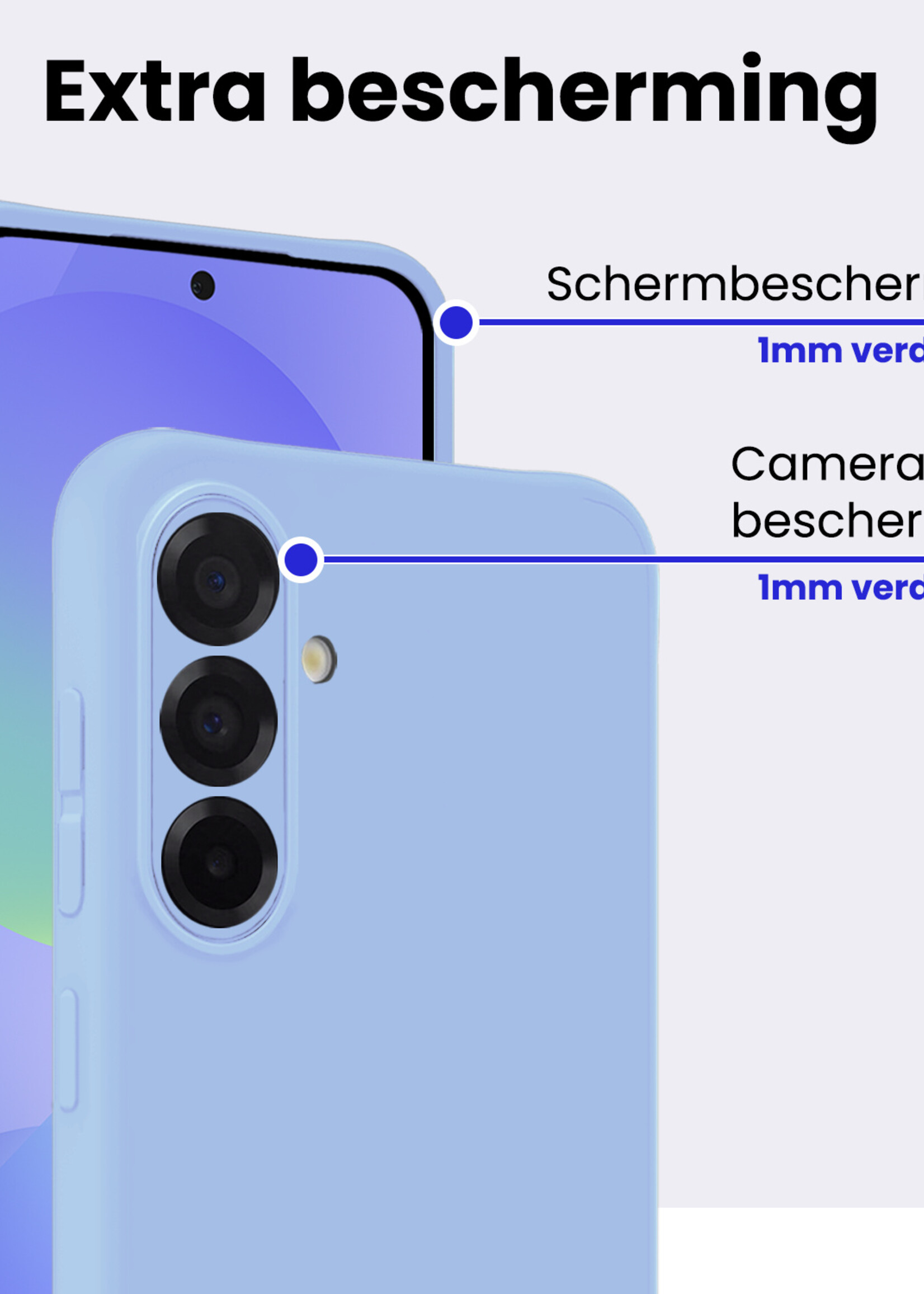 BTH BTH Samsung Galaxy A36 Hoesje Siliconen - Lichtblauw