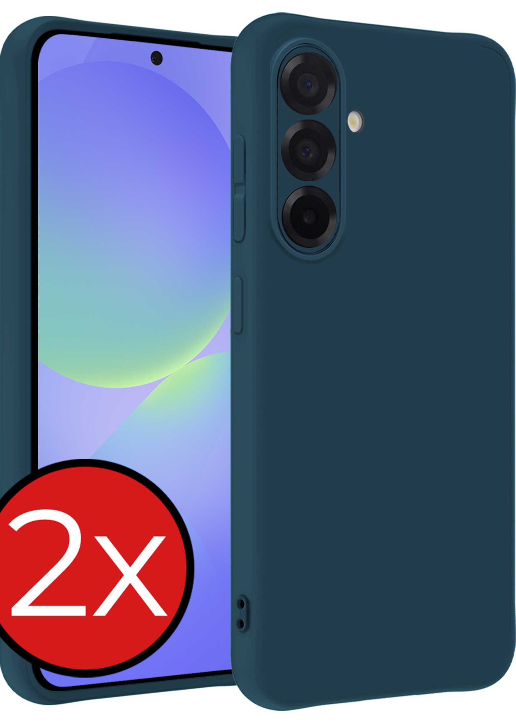 BTH BTH Samsung Galaxy A36 Hoesje Siliconen - Donkerblauw - 2 PACK
