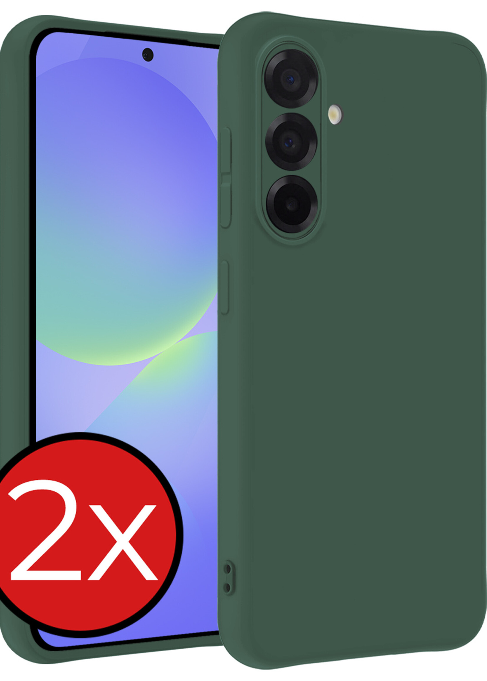 BTH BTH Samsung Galaxy A36 Hoesje Siliconen - Donkergroen - 2 PACK