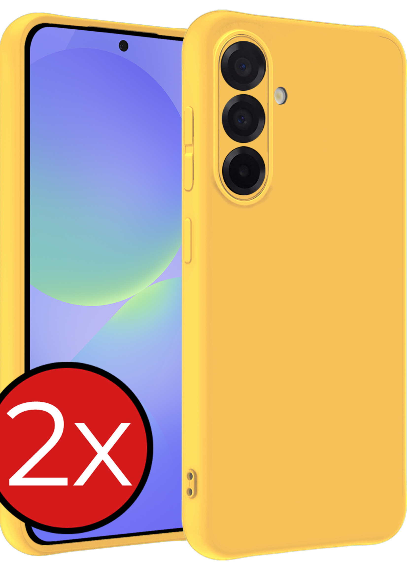 BTH BTH Samsung Galaxy A36 Hoesje Siliconen - Geel - 2 PACK