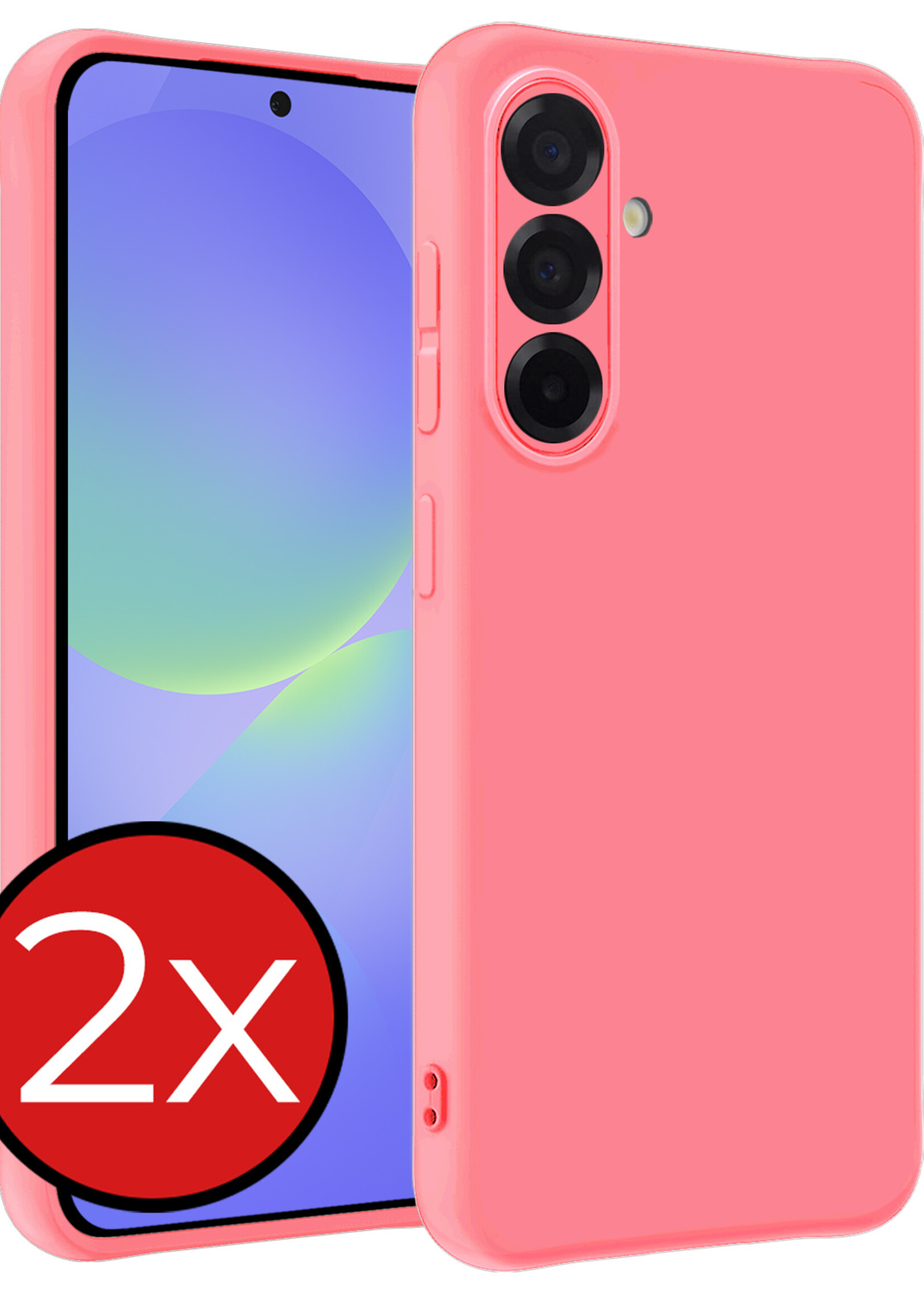 BTH BTH Samsung Galaxy A36 Hoesje Siliconen - Lichtroze - 2 PACK