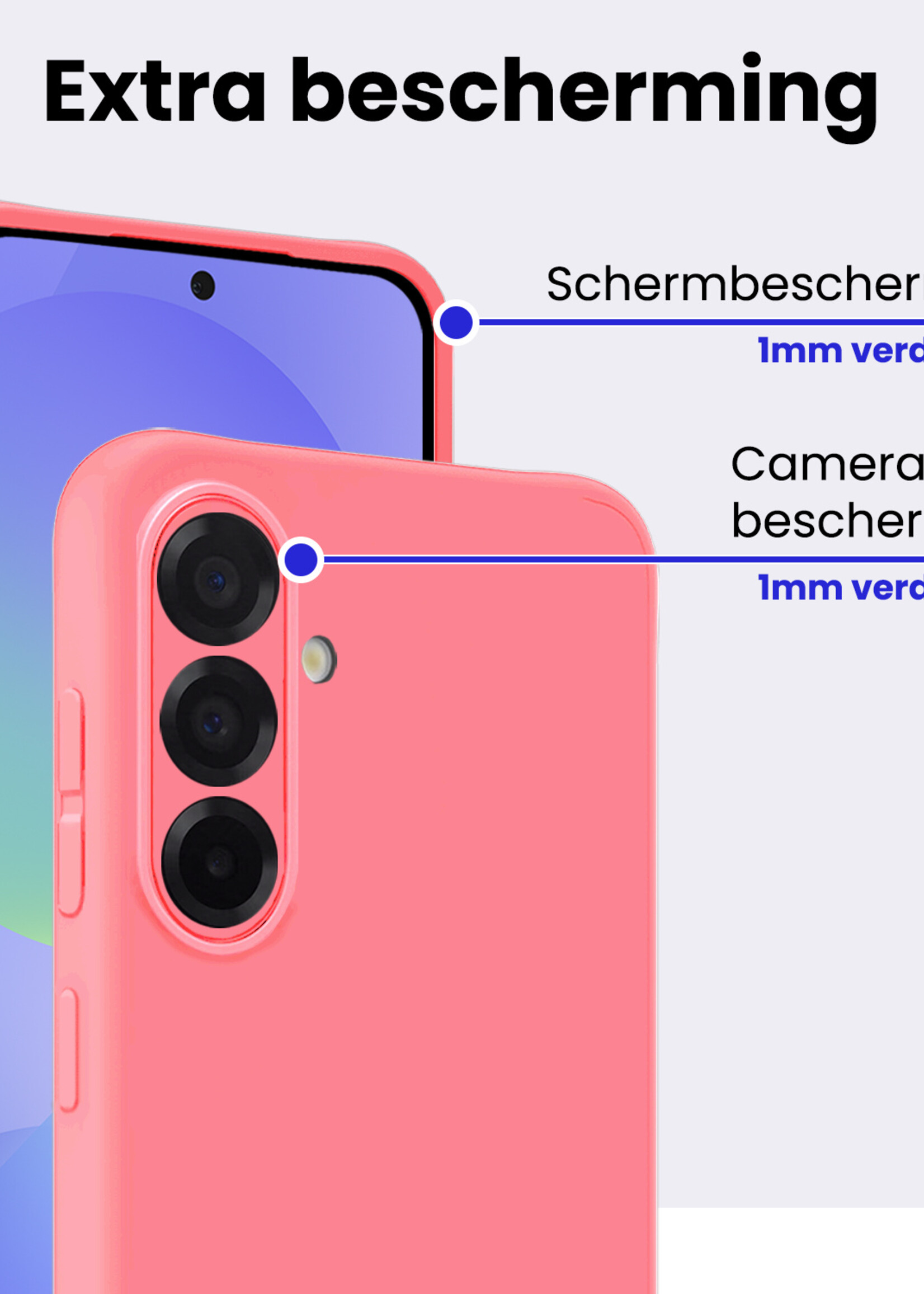 BTH BTH Samsung Galaxy A36 Hoesje Siliconen - Lichtroze - 2 PACK
