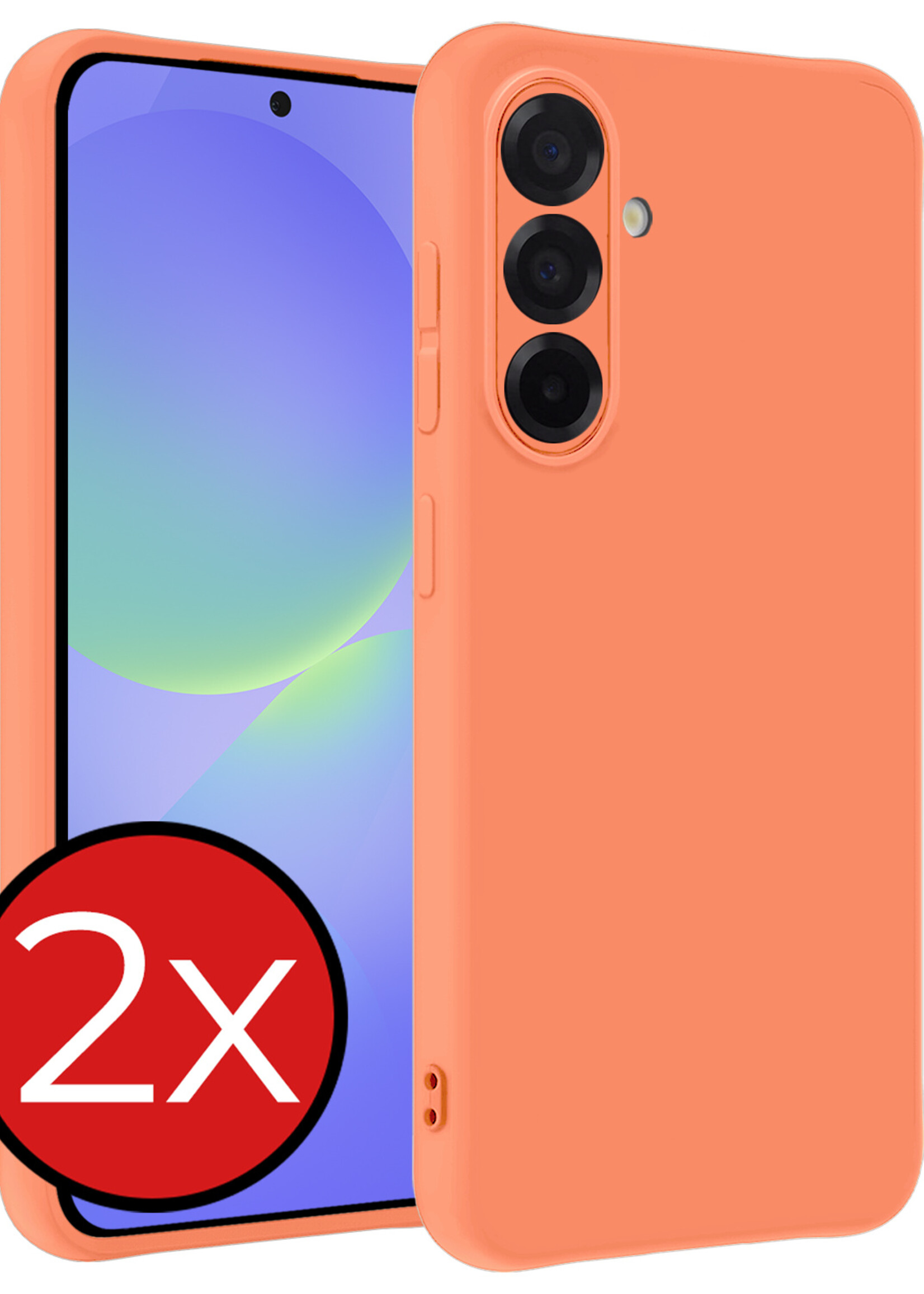 BTH BTH Samsung Galaxy A36 Hoesje Siliconen - Perzik - 2 PACK
