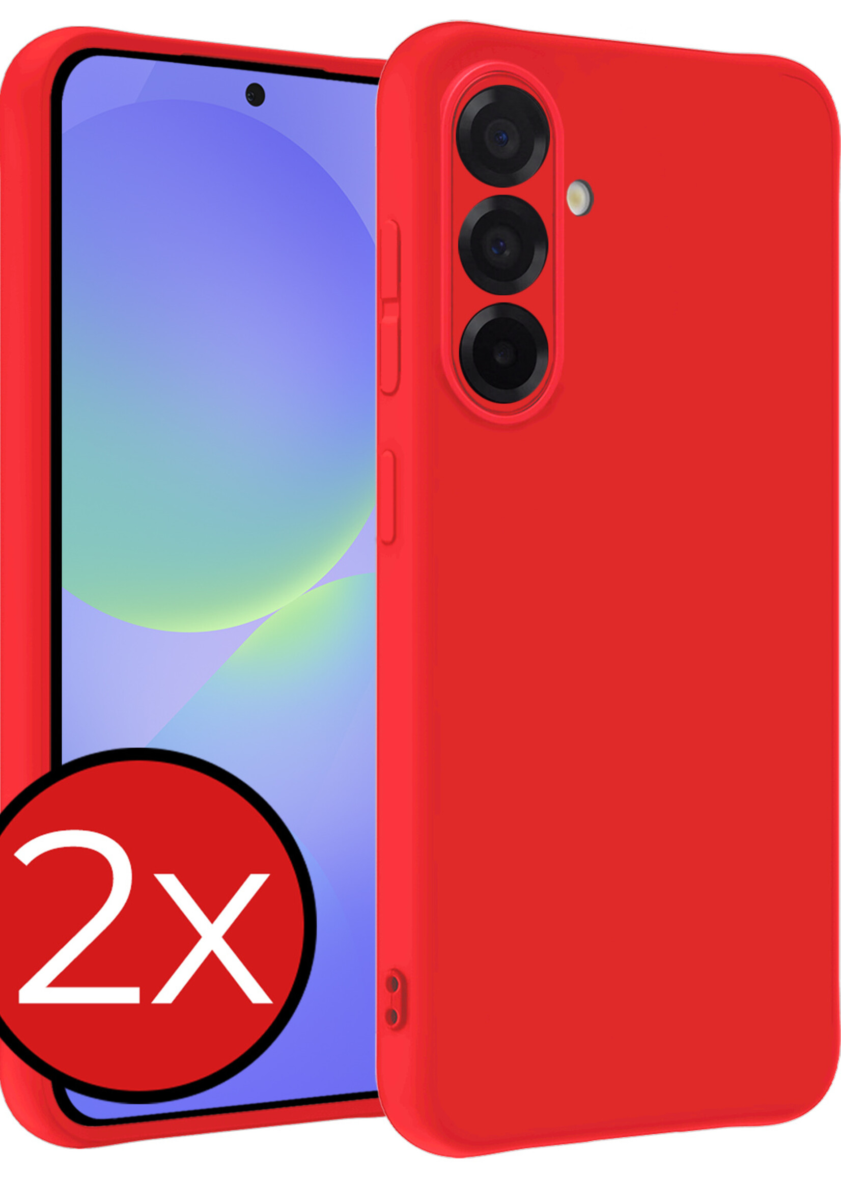 BTH BTH Samsung Galaxy A36 Hoesje Siliconen - Rood - 2 PACK