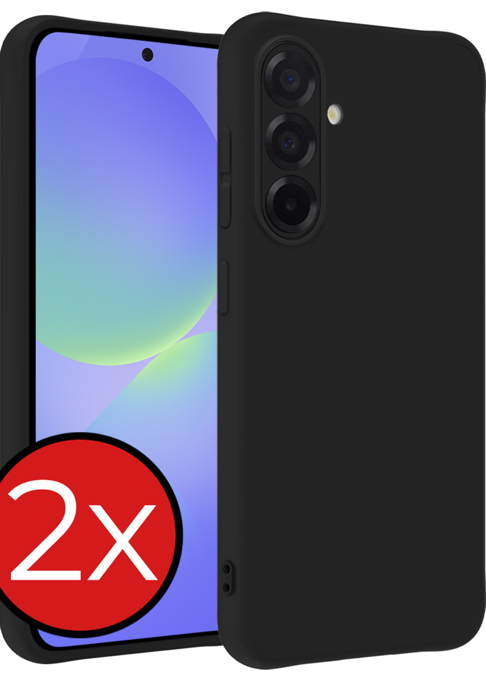 BTH BTH Samsung Galaxy A36 Hoesje Siliconen - Zwart - 2 PACK