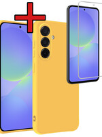 BTH BTH Samsung Galaxy A36 Hoesje Siliconen Met Screenprotector - Geel