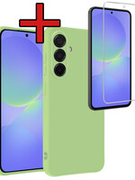 BTH BTH Samsung Galaxy A36 Hoesje Siliconen Met Screenprotector - Groen