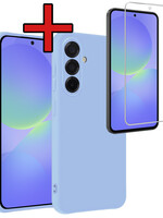 BTH BTH Samsung Galaxy A36 Hoesje Siliconen Met Screenprotector - Lichtblauw