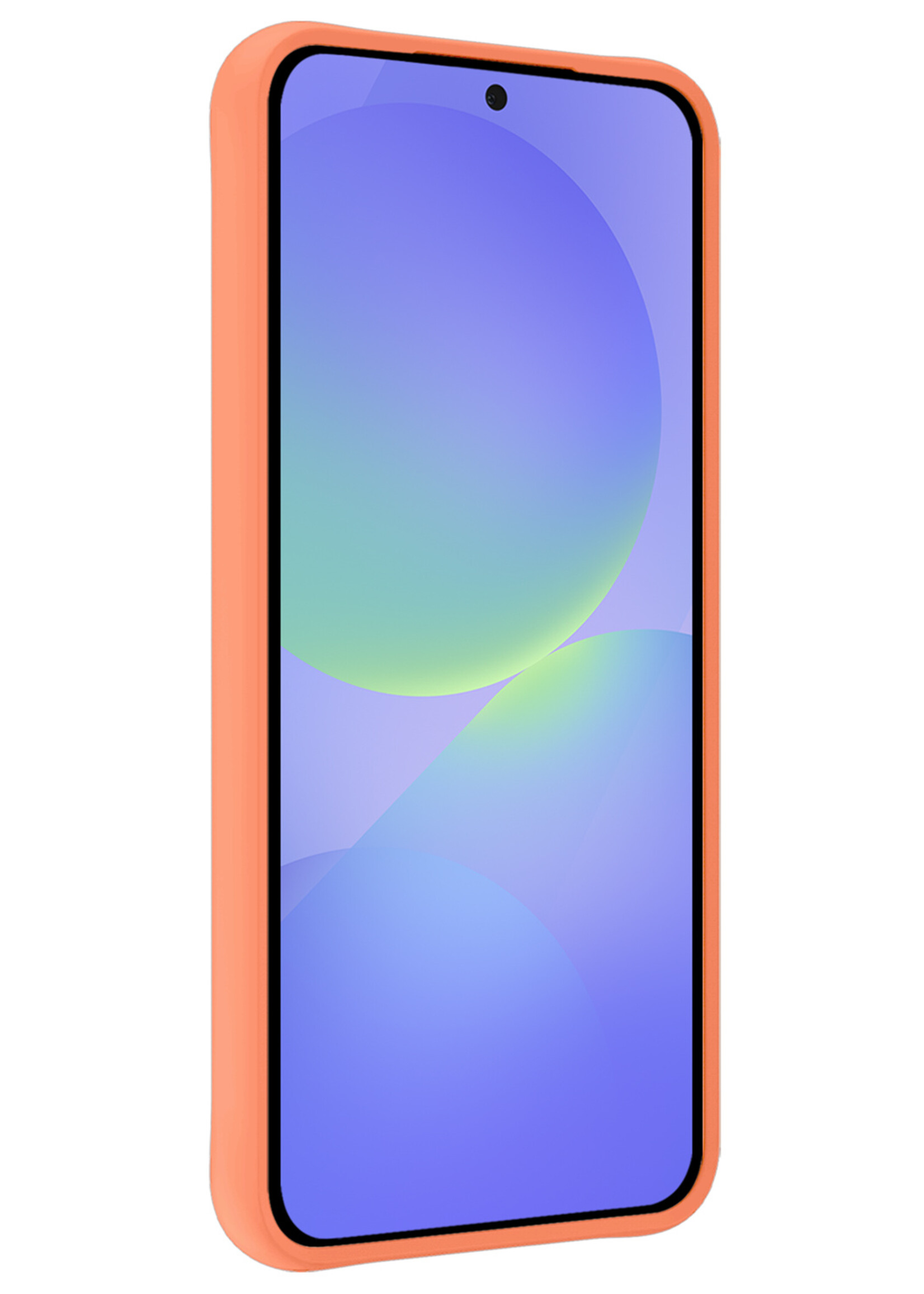 BTH BTH Samsung Galaxy A36 Hoesje Siliconen Met Screenprotector - Perzik