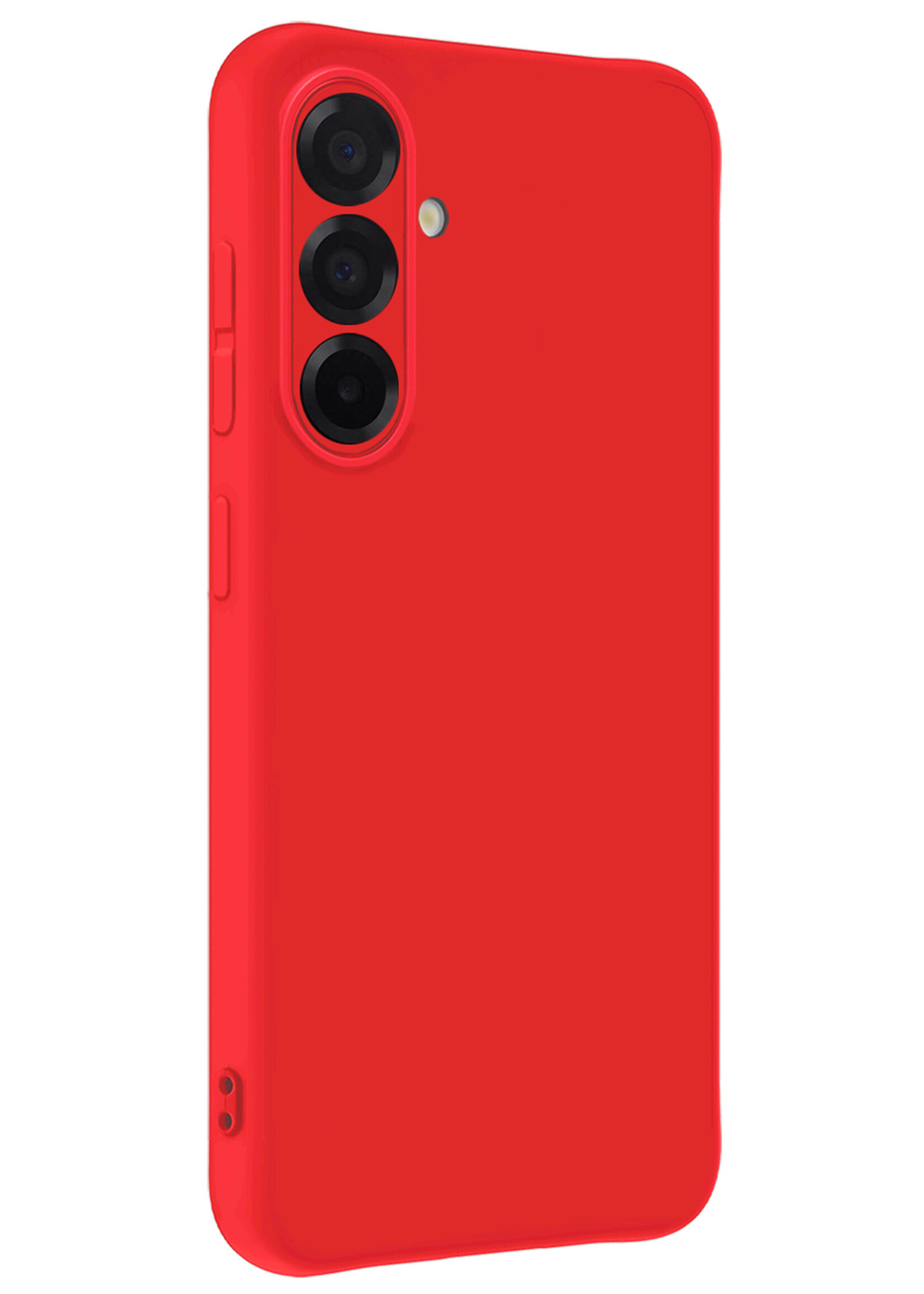BTH BTH Samsung Galaxy A36 Hoesje Siliconen Met Screenprotector - Rood