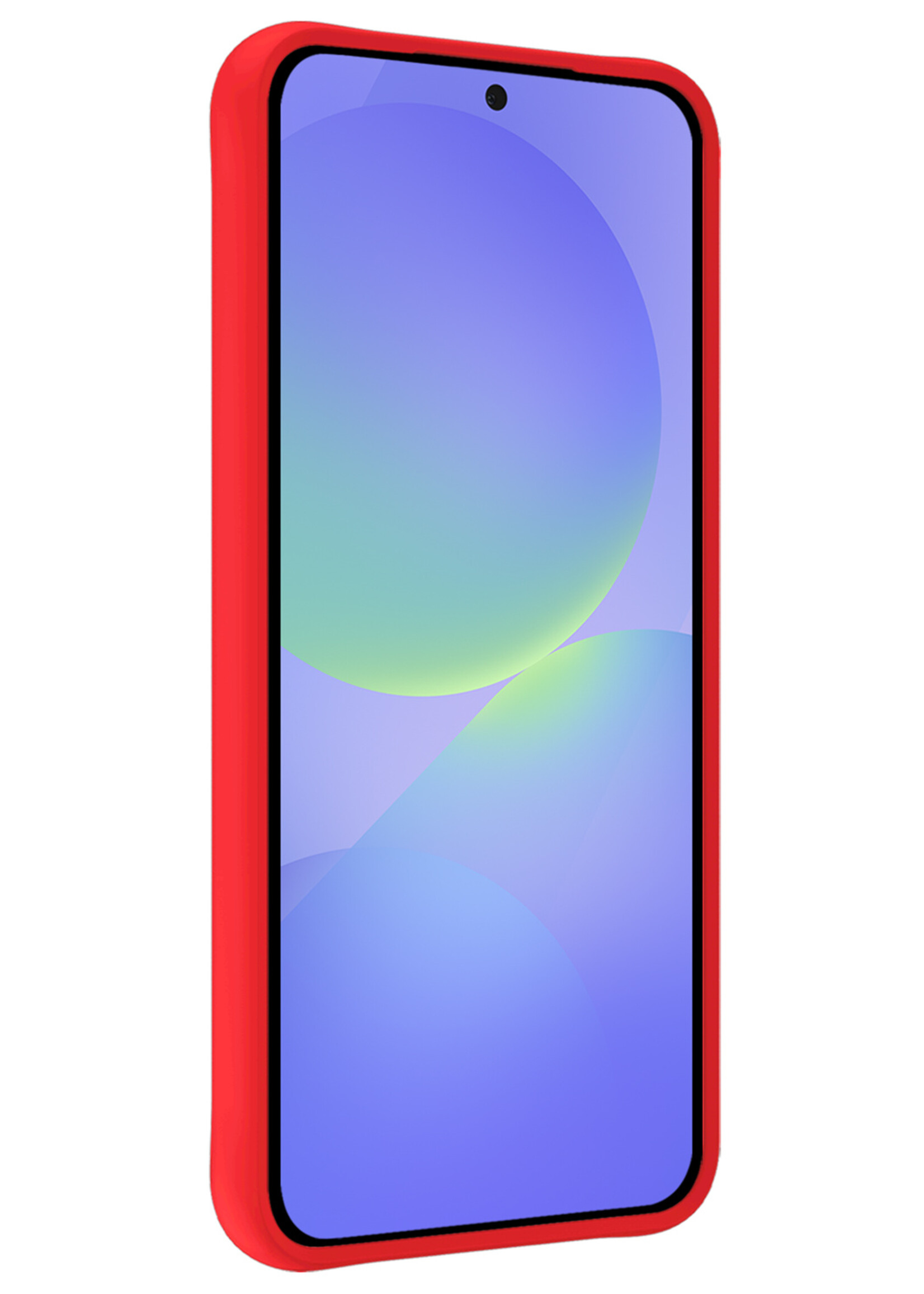 BTH BTH Samsung Galaxy A36 Hoesje Siliconen Met Screenprotector - Rood