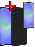 BTH BTH Samsung Galaxy A36 Hoesje Siliconen Met Screenprotector - Zwart