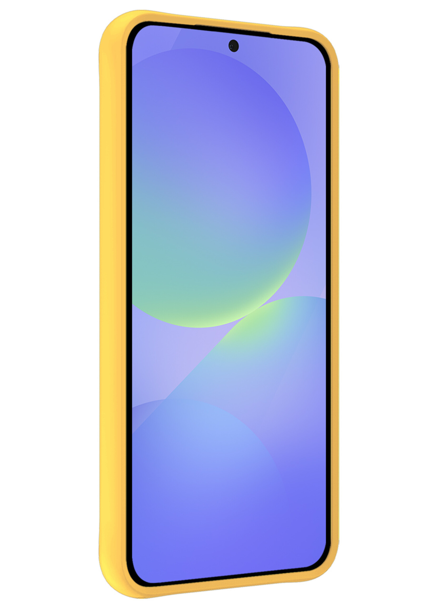 BTH BTH Samsung Galaxy A36 Hoesje Siliconen Met 2x Screenprotector - Geel