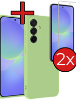 BTH BTH Samsung Galaxy A36 Hoesje Siliconen Met 2x Screenprotector - Groen