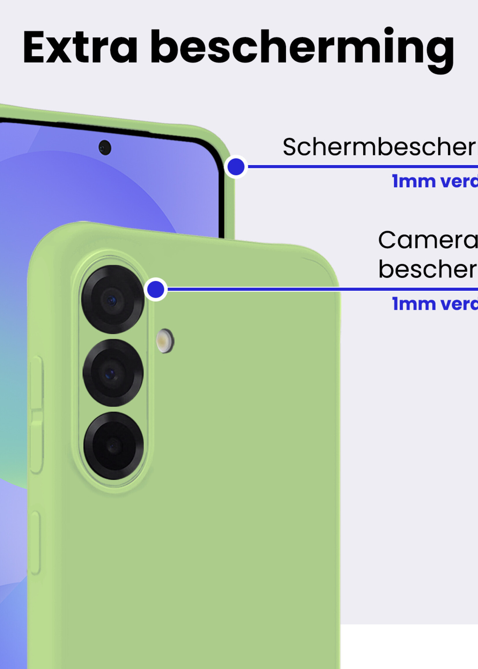 BTH BTH Samsung Galaxy A36 Hoesje Siliconen Met 2x Screenprotector - Groen