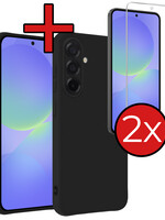 BTH BTH Samsung Galaxy A36 Hoesje Siliconen Met 2x Screenprotector - Zwart