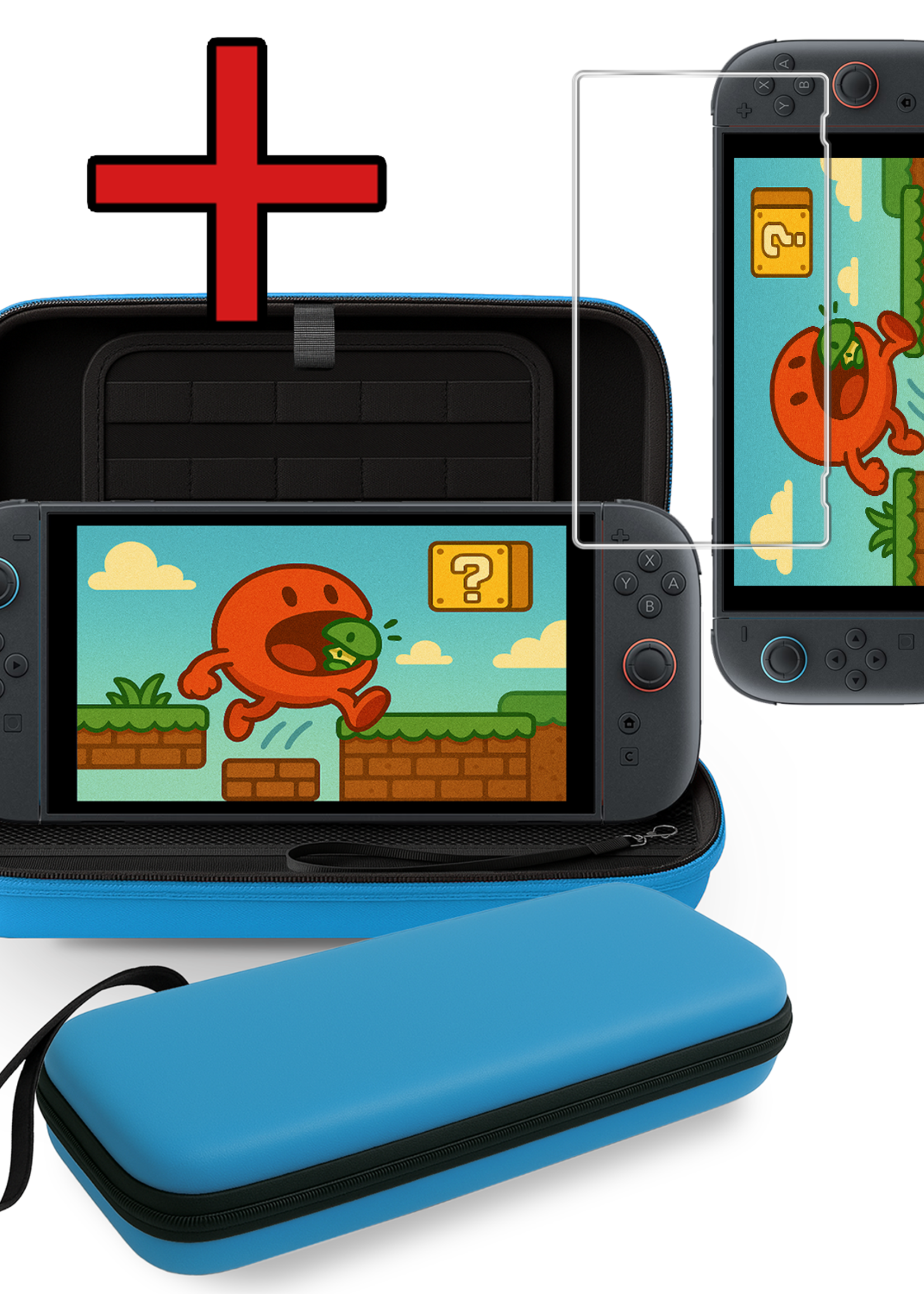 BTH BTH Nintendo Switch 2 Hoesje Met Screenprotector - Blauw
