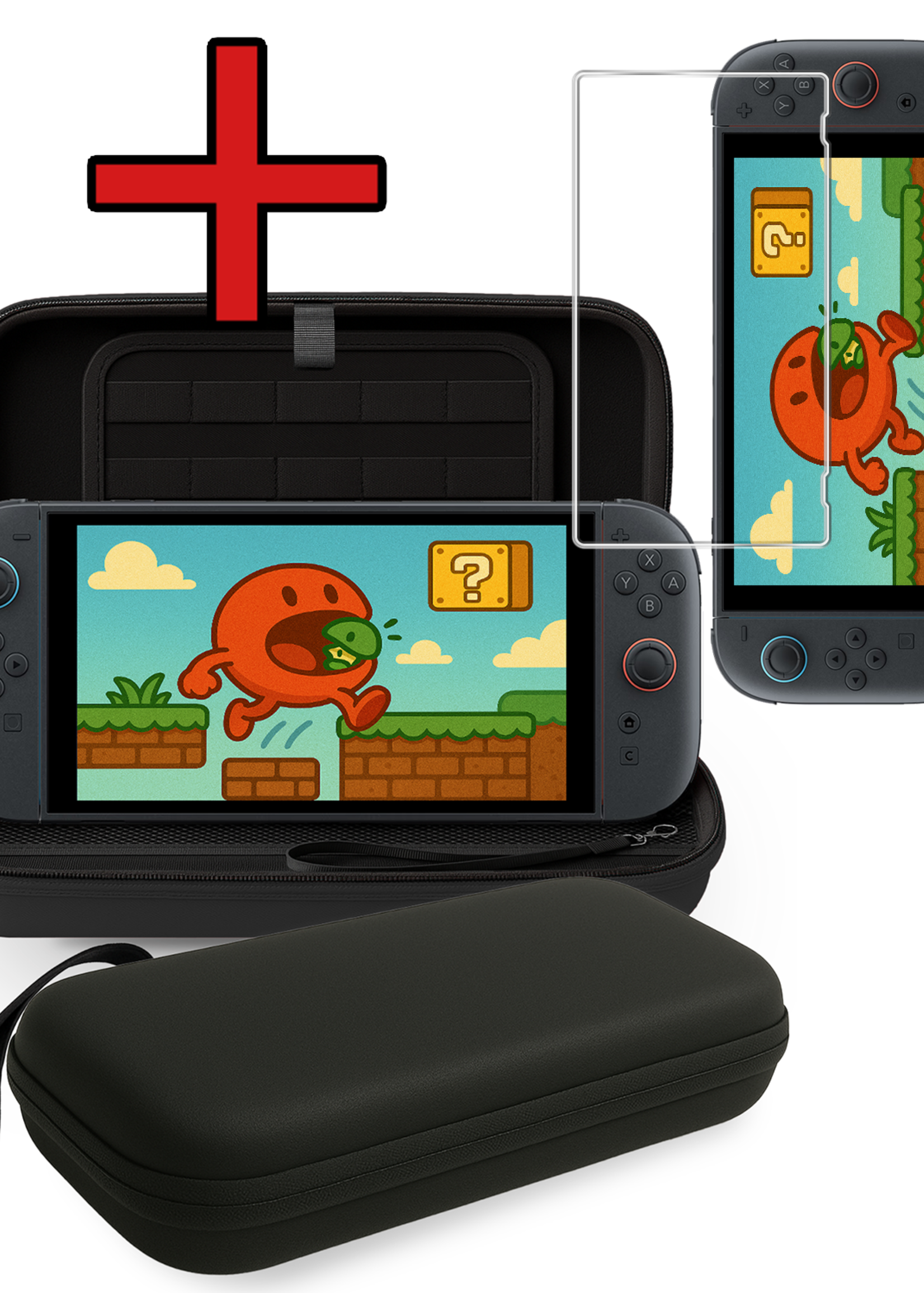 BTH BTH Nintendo Switch 2 Hoesje Met Screenprotector - Zwart