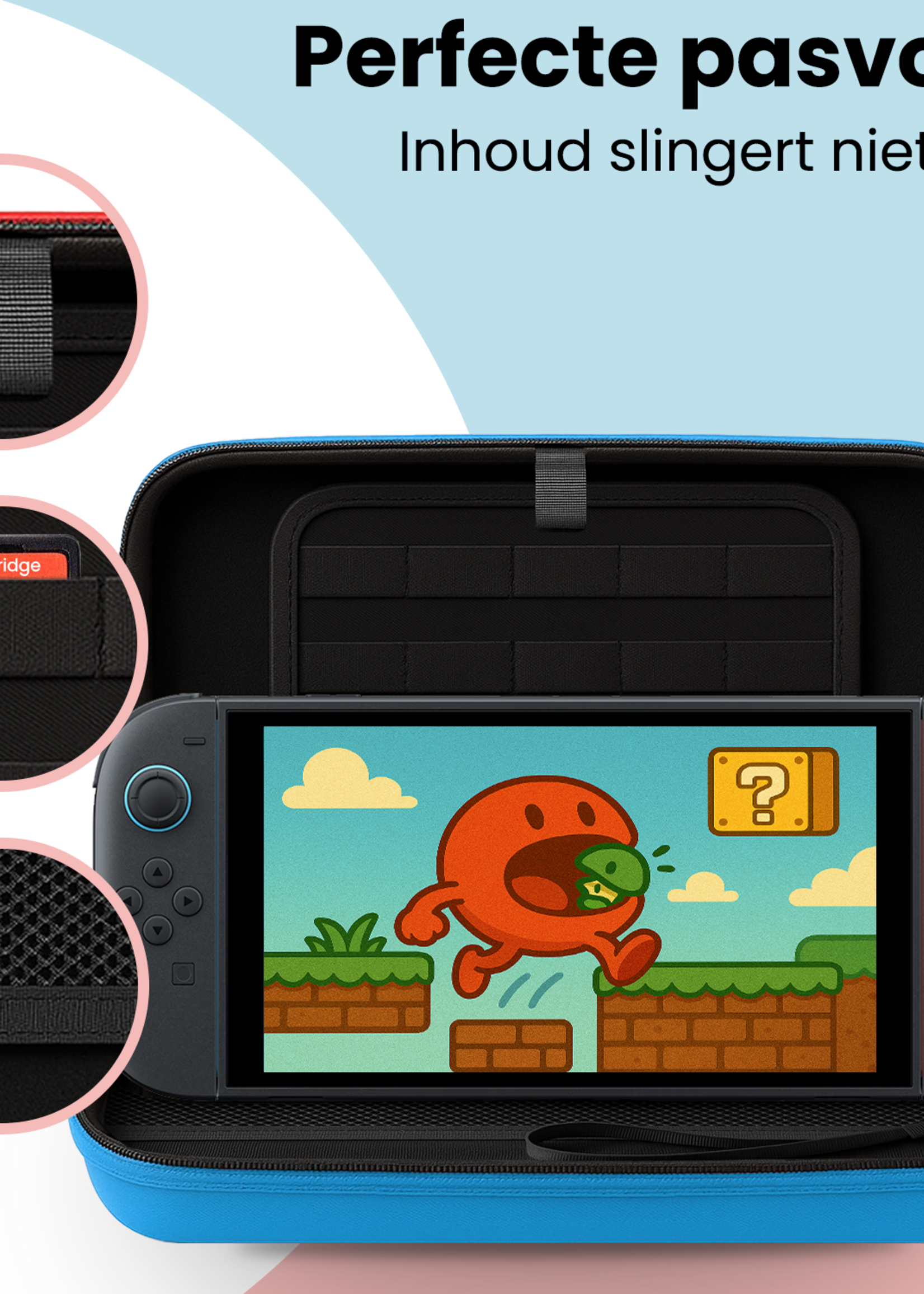 BTH BTH Nintendo Switch 2 Hoesje Met Screenprotector - Blauw