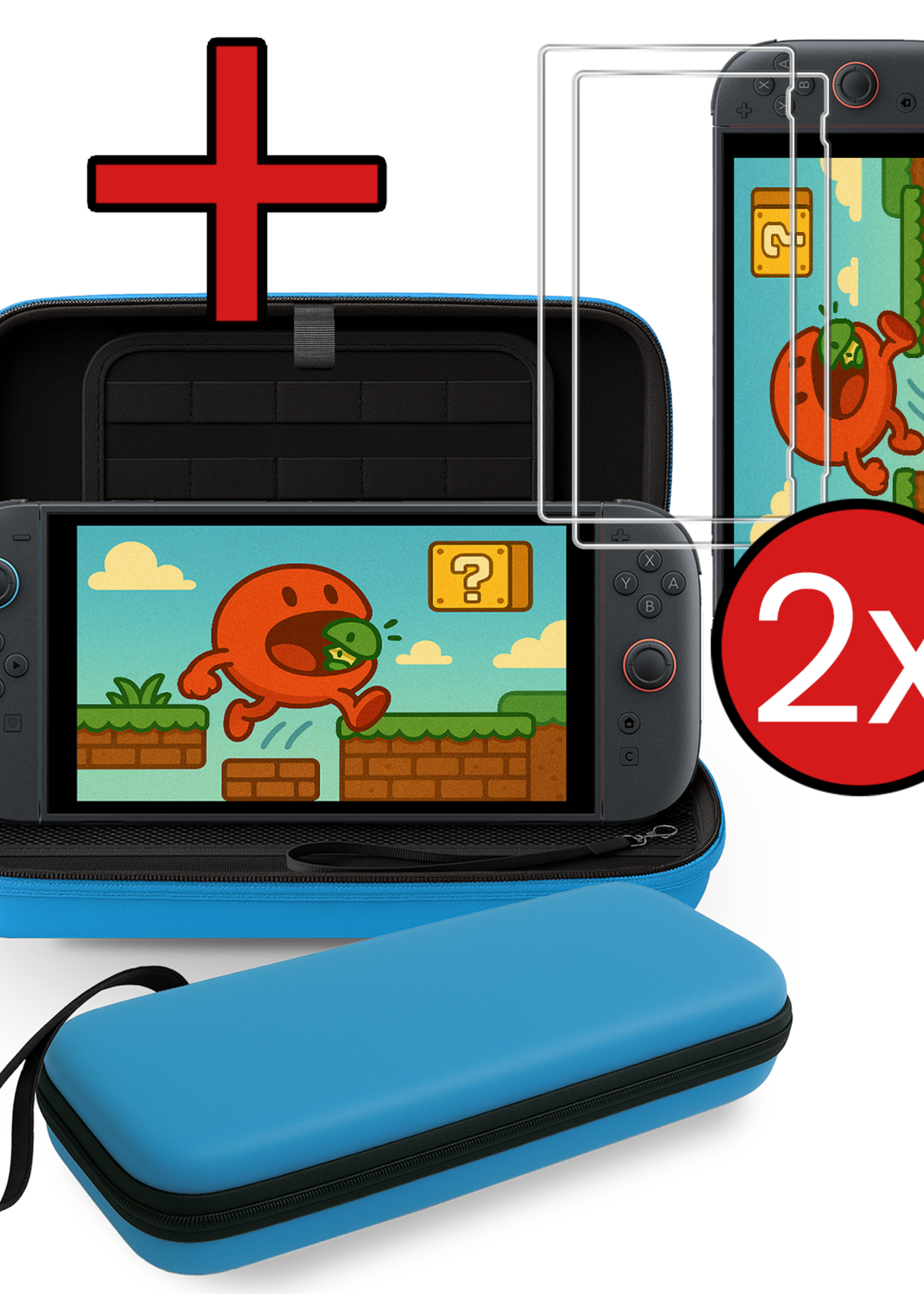 BTH BTH Nintendo Switch 2 Hoesje Met Screenprotector - Blauw