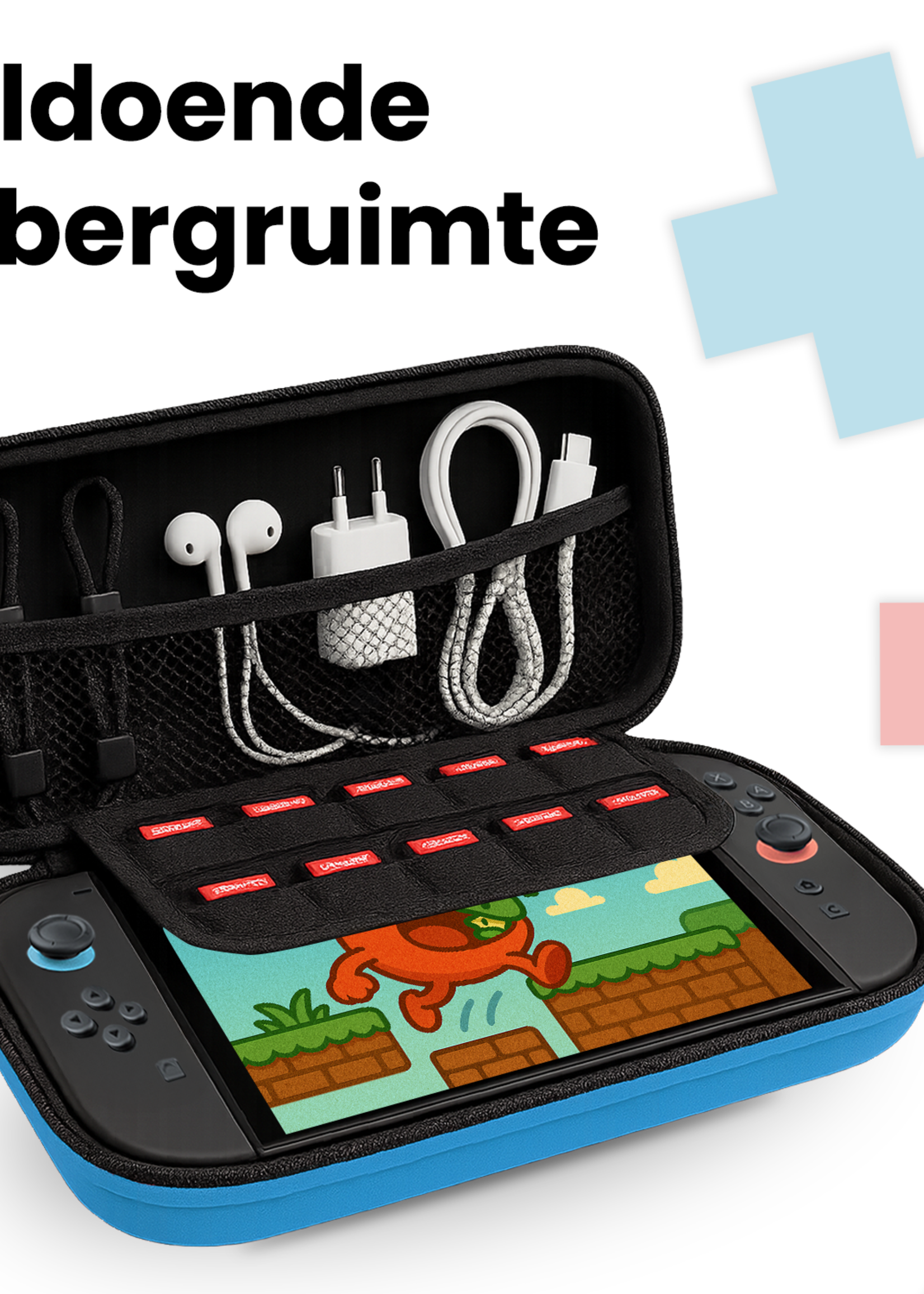 BTH BTH Nintendo Switch 2 Hoesje Met Screenprotector - Blauw
