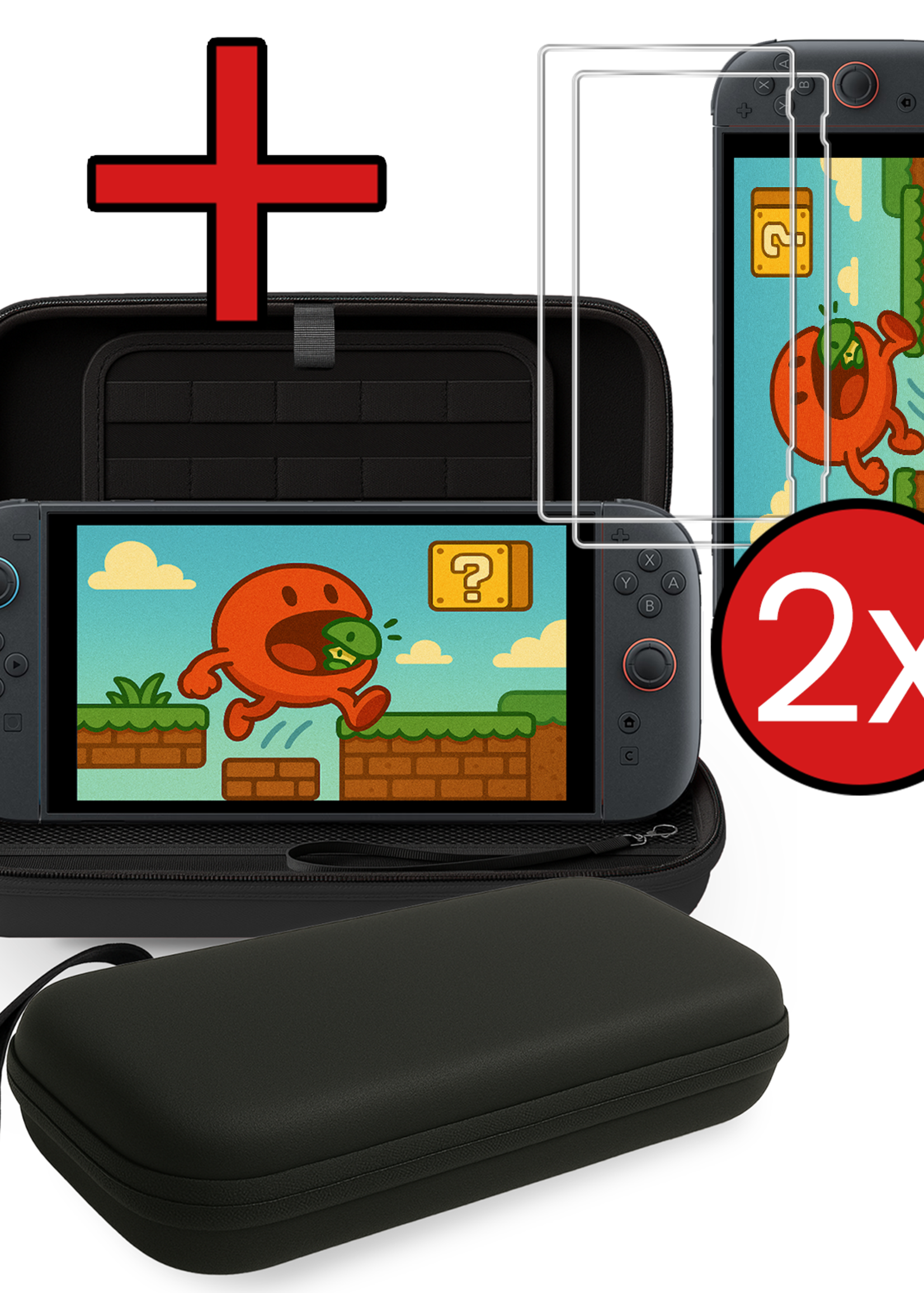 BTH BTH Nintendo Switch 2 Hoesje Met Screenprotector - Zwart