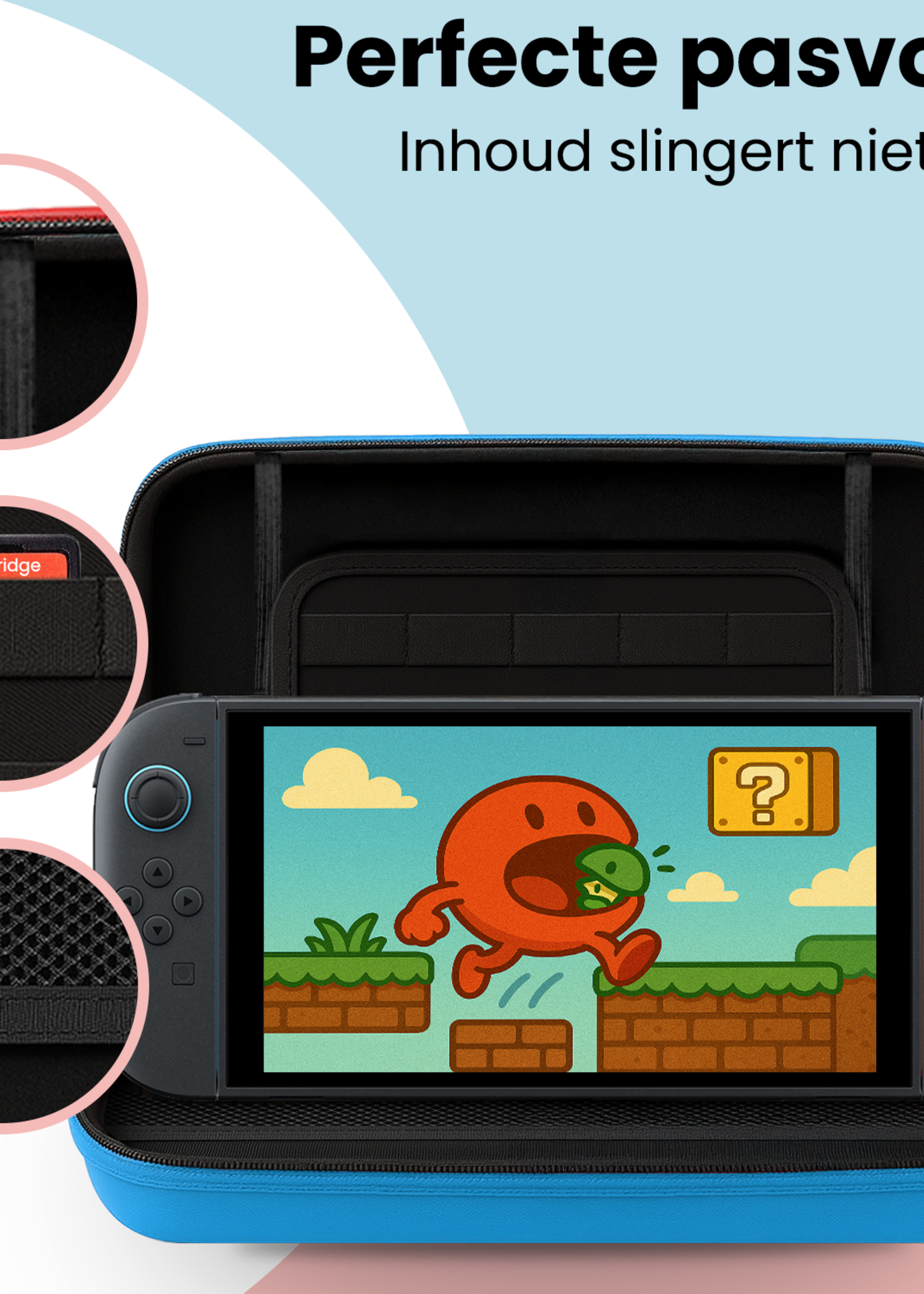 BTH BTH Nintendo Switch 2 Hoesje Handvat Met Screenprotector - Blauw