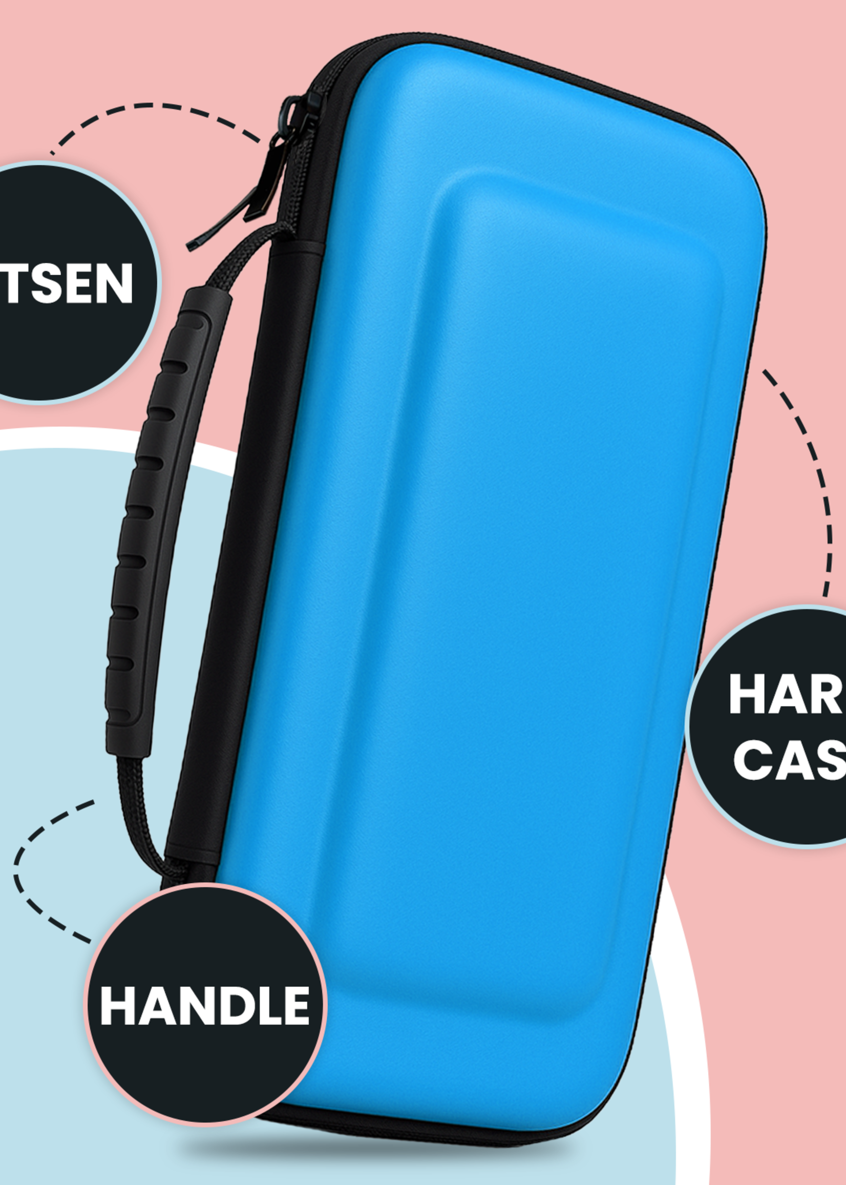 BTH BTH Nintendo Switch 2 Hoesje Handvat Met Screenprotector - Blauw