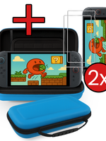 BTH BTH Nintendo Switch 2 Hoesje Handvat Met 2x Screenprotector - Blauw