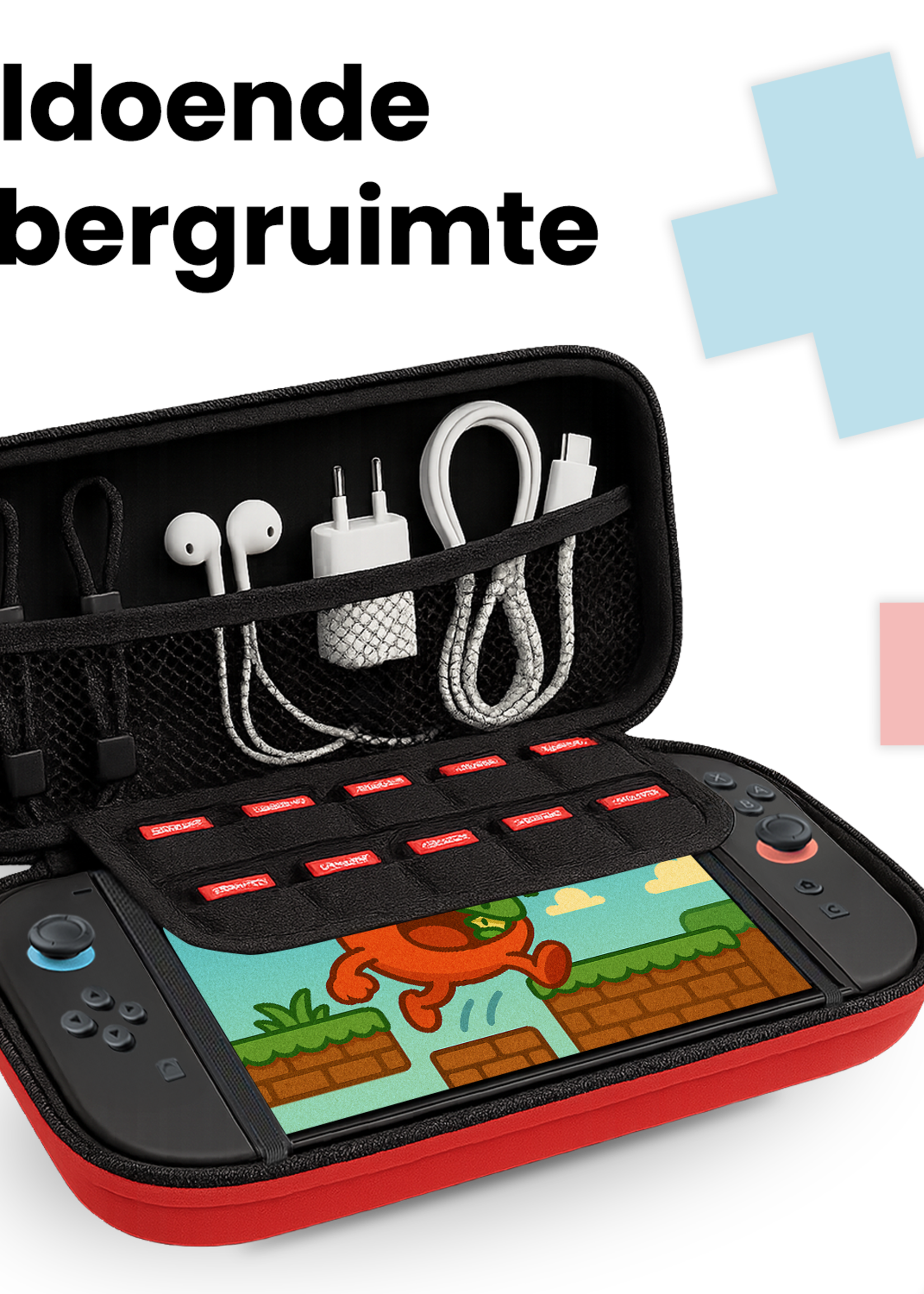 BTH BTH Nintendo Switch 2 Hoesje Handvat Met Screenprotector - Rood