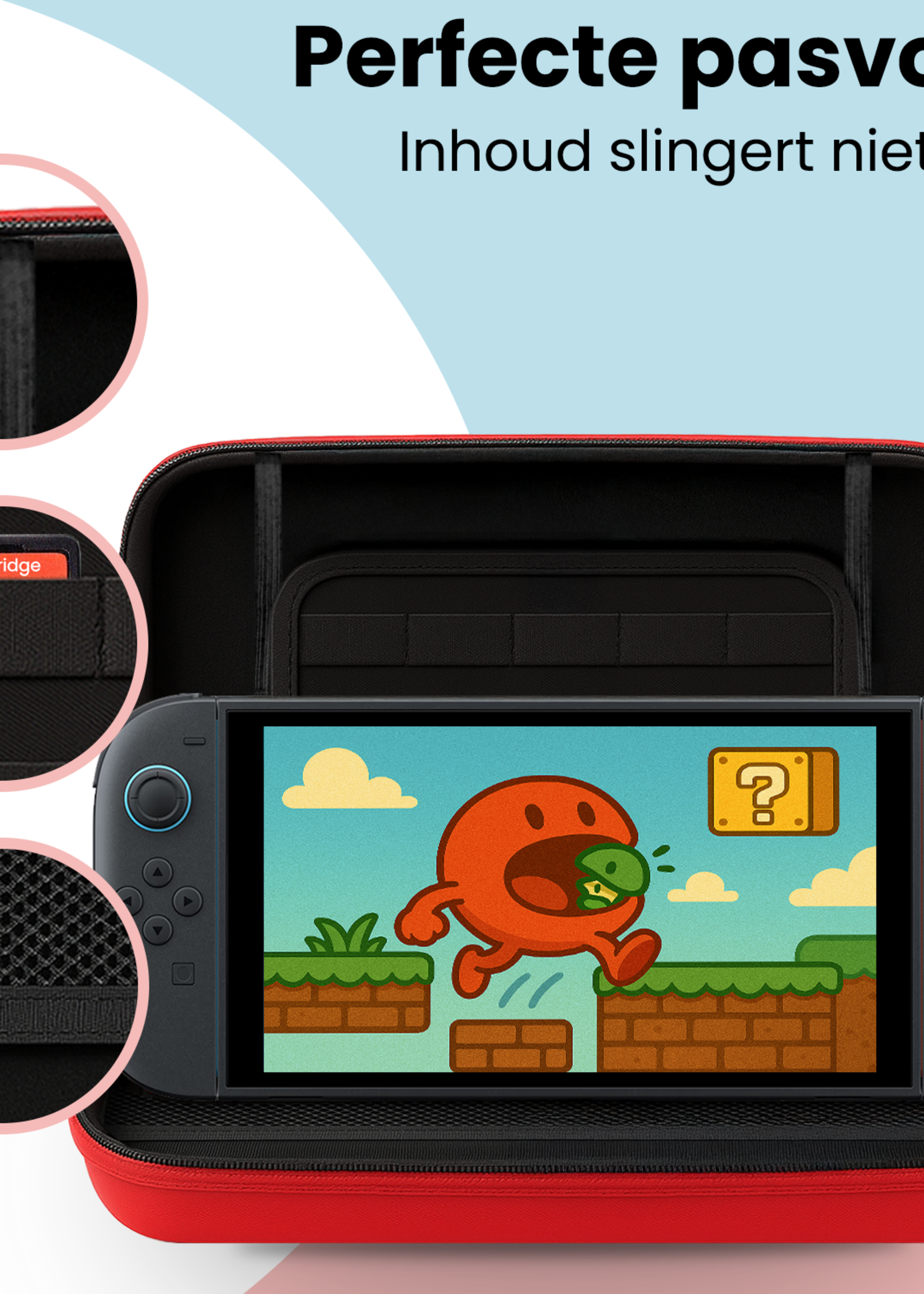 BTH BTH Nintendo Switch 2 Hoesje Handvat Met Screenprotector - Rood