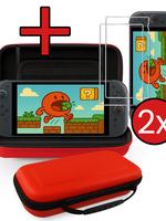 BTH BTH Nintendo Switch 2 Hoesje Handvat Met 2x Screenprotector - Rood
